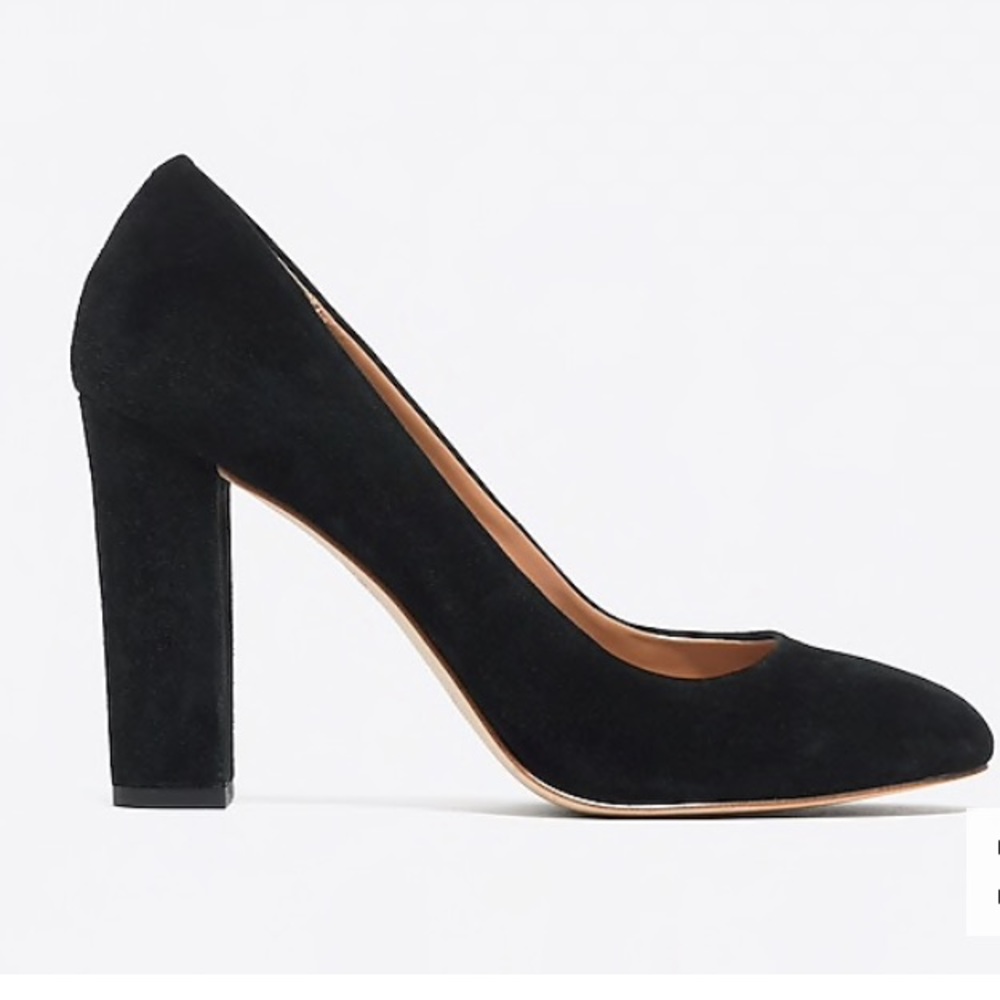 J. CREW factory Olive Suede Pumps in Black sz 8